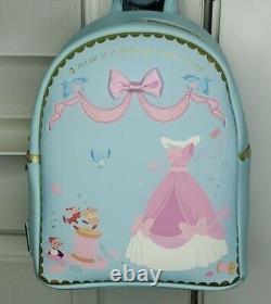 RARE! NEW WITH TAGS Loungefly Disney Cinderella Dress Faux Leather Mini Backpack
