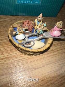 RARE. WDCC Cinderella Surprise Mice In Sewing Basket Box and COA