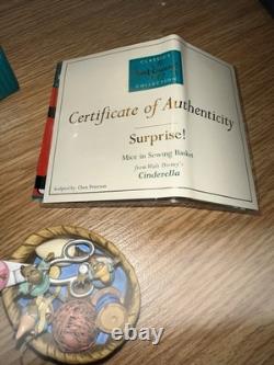 RARE. WDCC Cinderella Surprise Mice In Sewing Basket Box and COA