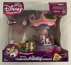 RARE and NEW Disney 3 Playsets Showtime Celebration+Small World+Carousel & Mat