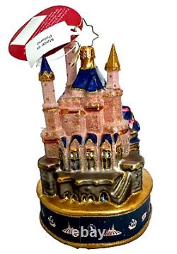 Radko Disney 50 Anniversary Magic Kingdom Glass Cinderella Castle Ornament New