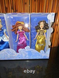 Rare Disney Princess Cinderella Mini 5 Doll Set Step Sisters