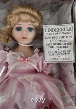 Rare Vintage 1997 FAO Schwarz Cinderella 12 Porcelain Doll NIB COA Disney Pink
