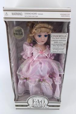 Rare Vintage 1997 FAO Schwarz Cinderella 12 Porcelain Doll NIB COA Disney Pink