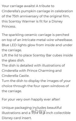 Scentsy Disney Cinderella Royal Carriage Warmer & Wax Set 75th Anniversary NEW