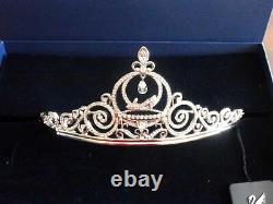 Signed Swarovski Disney Cinderella Rhodium Crystal Tiara 836673 New In Box withCOA