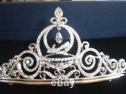 Signed Swarovski Disney Cinderella Rhodium Crystal Tiara 836673 New In Box withCOA
