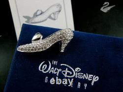 Swarovski Disney Pave' Crystal Cinderella Slipper Brooch New In Box Rare