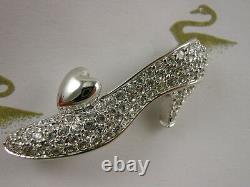 Swarovski Disney Pave' Crystal Cinderella Slipper Brooch New In Box Rare