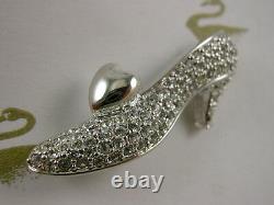 Swarovski Disney Pave' Crystal Cinderella Slipper Brooch New In Box Rare