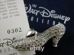 Swarovski Disney Pave' Crystal Cinderella Slipper Brooch New In Box Rare