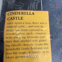 The Art of Disney Cinderella Castle Cross Stitch Kit 16x20 Tinkerbell 2001 Vtg