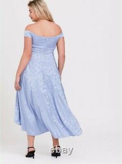 Torrid Disney Cinderella Blue Off Shoulder Satin Hi-Low Dress NWT New Cosplay 26