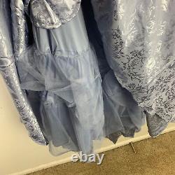 Torrid Disney Cinderella Off Shoulder Satin Hi- Low Dress Size 24 Blue