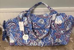 VERA BRADLEY Disney CINDERELLA Blue Paisley LARGE Travel DUFFLE BAG New WITH Tag