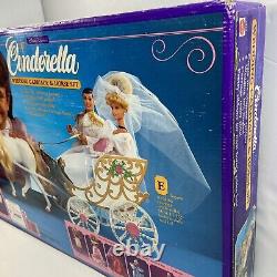 VTG 1991 Mattel Disney Classics Cinderella Wedding Carriage And Horse Set SEALED