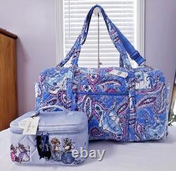 Vera Bradley Disney Cinderella Paisley Large Duffel Cosmetic Set NWT