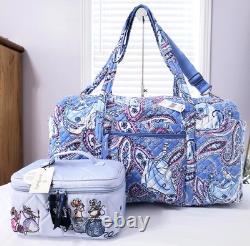 Vera Bradley Disney Cinderella Paisley Large Duffel Cosmetic Set NWT
