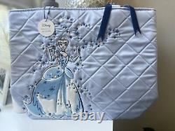 Vera Bradley Disney Cinderella Princess Tote Bag Blue Bling Large Christmas NWT