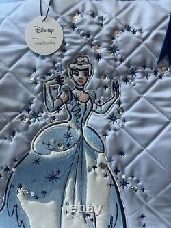 Vera Bradley Disney Cinderella Princess Tote Bag Blue Bling Large Christmas NWT