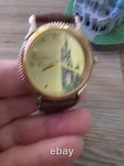 Vintage Disney Cinderella Castle Figurine Statue With Watch. LE Park Exclusive