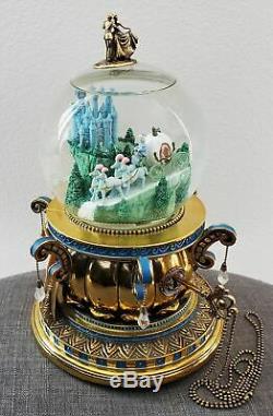 Vintage Disney Cinderella Pumpkin Carriage Musical Snowglobe Coach Globe Rare