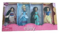 Vtg New Disney Store Mini Princess Dolls Mulan, Cinderella, Jasmine & Snow White
