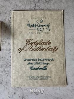 WDCC Cinderella Sewing Book with Stand, COA + Pink Dress Promo Books x2 & 2 Cards