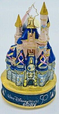 Walt Disney World 50th Anniversary Cinderella Castle Christopher Radko Ornament
