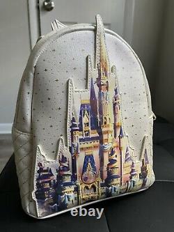 Walt Disney World 50th Anniversary Cinderella Castle Loungefly Backpack NWT