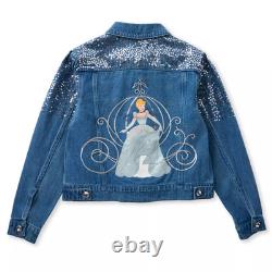 Walt Disney World Cinderella 75th Anniversary Denim Jean Jacket New Size M