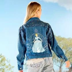 Walt Disney World Cinderella 75th Anniversary Denim Jean Jacket New Size M