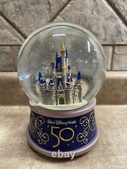 Walt Disney World Magic Kingdom 50th Anniversary Cinderella Castle Snowglobe New
