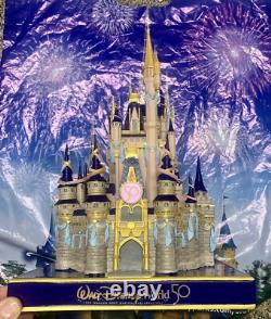 Walt Disney World Parks 50th Anniversary Cinderella Castle Figurine Statue Withbox