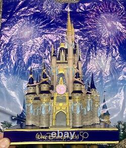 Walt Disney World Parks 50th Anniversary Cinderella Castle Figurine Statue Withbox